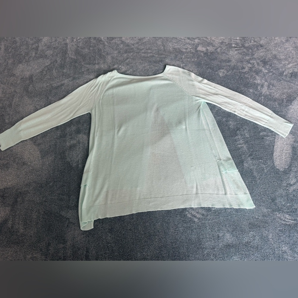 Zara Knit Top Summer Sweater Pastel Turquoise Blue Open Back Size S